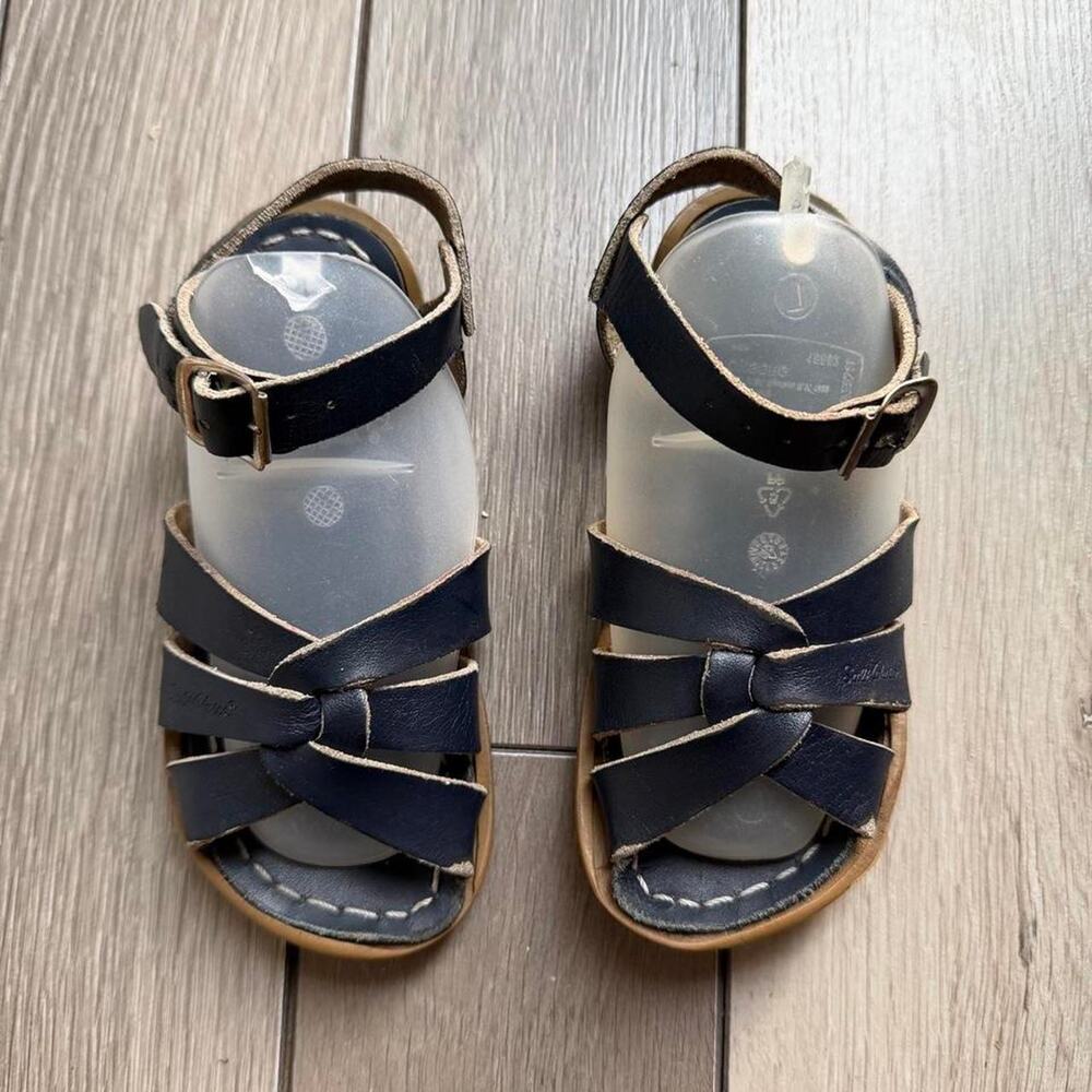 Salt Water Sandals navy blue leather toddler sandals size 10